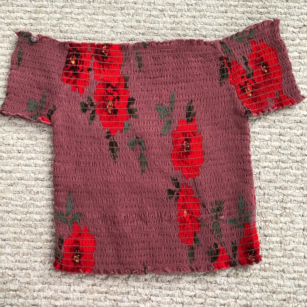 Pacsun floral off the shoulder tube top